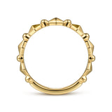14K Yellow Gold Geometric Station Stackable Ring