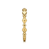 14K Yellow Gold Geometric Station Stackable Ring