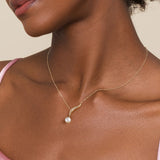 Bujukan Graduating Pearl 14K Yellow Gold Y Necklace