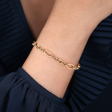 14K Yellow Gold Hollow Figaro Link Chain Bracelet Gabriel & Co. | In-Store