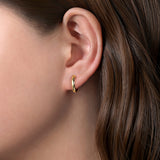 Gabriel & Co. 14K yellow gold huggie earrings, side view