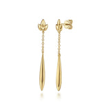 14K Yellow Gold Linear Drop Earrings | In-Store
