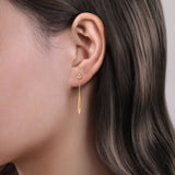 14K Yellow Gold Linear Drop Earrings | In-Store
