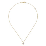 Gabriel & Co. 14K Yellow Gold Octagonal Pavé Diamond Pendant Necklace | Diamond Necklace In-Store