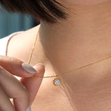 Gabriel & Co. 14K Yellow Gold Octagonal Pavé Diamond Pendant Necklace | Diamond Necklace In-Store