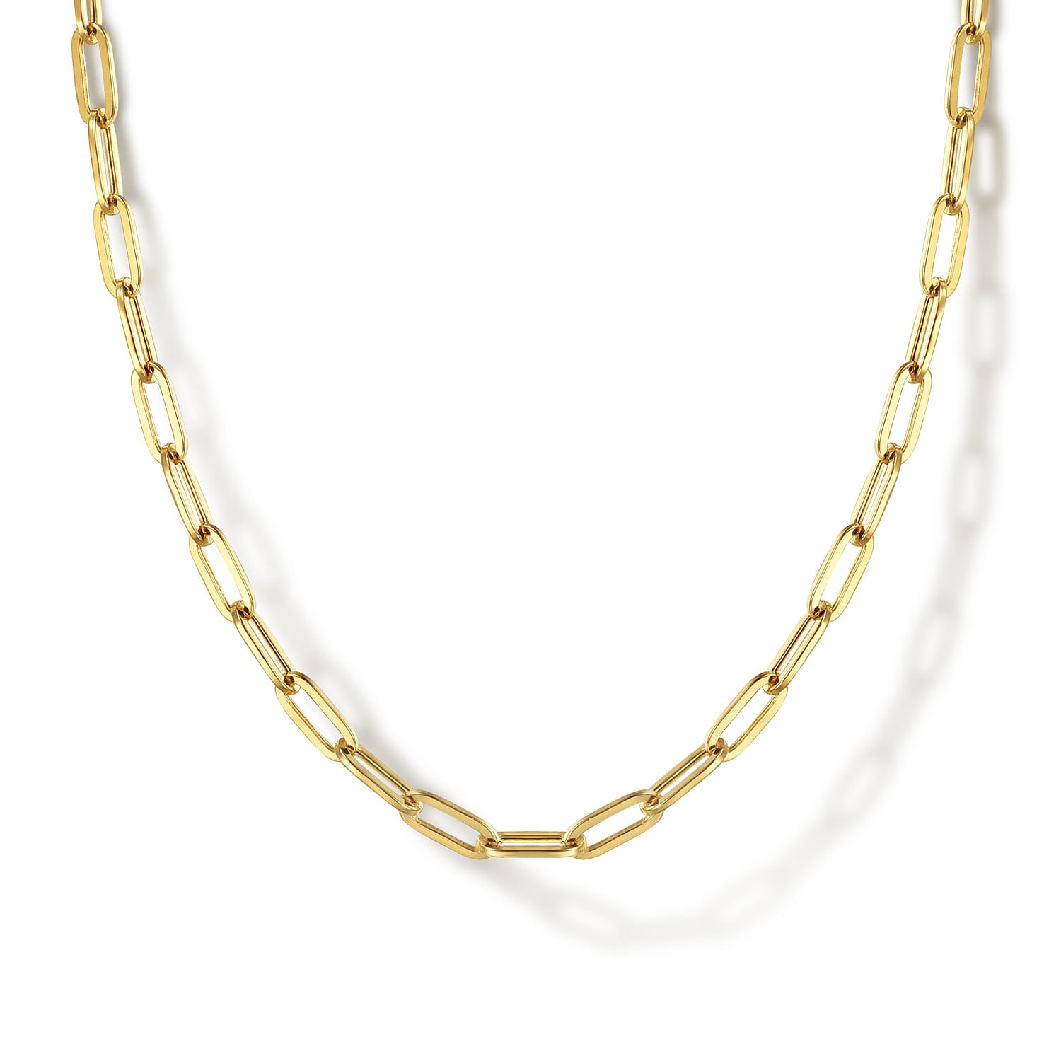Gabriel & Co. NK6768H-17Y4JJJ 14K yellow gold paperclip chain necklace