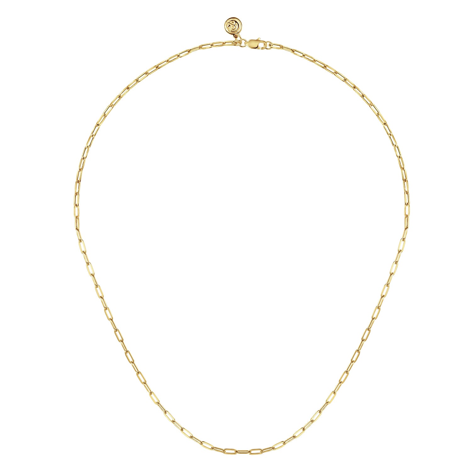 Gabriel & Co. 14K yellow gold paperclip chain, link detail