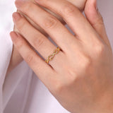 14K Yellow Gold Plain Twisted Stackable Ring