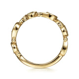 14K Yellow Gold Swirling Stackable Ring