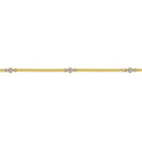 14K Yellow Gold Tennis Bracelet with Bezel Set Diamond Stations Gabriel & Co.