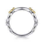 Gabriel & Co. Bujukan 14K Yellow Gold and Sterling Silver Round Link Chain Ring