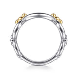 Gabriel & Co. Bujukan 14K Yellow Gold and Sterling Silver Round Link Chain Ring
