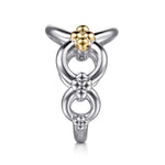Gabriel & Co. Bujukan 14K Yellow Gold and Sterling Silver Round Link Chain Ring