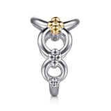 Gabriel & Co. Bujukan 14K Yellow Gold and Sterling Silver Round Link Chain Ring