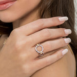Gabriel & Co. Bujukan 14K Yellow Gold and Sterling Silver Round Link Chain Ring