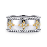 Gabriel & Co. LR53195 Bujukan sterling silver and 14K yellow gold diamond star smart ring enhancer, front view