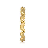 14K Yellow Plain Gold Scallop Stackable Ladies Ring