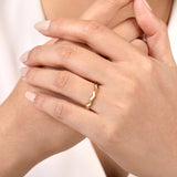 14K Yellow Plain Gold Zig-Zag Stackable Ladies Ring
