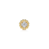 Gabriel & Co. Bujukan diamond flatback stud, side view