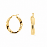 14KT Yellow Gold High-Polish 1-Inch Classic Hoop Earrings