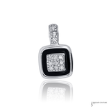 14K White Gold Black Onyx & Diamond Pendant