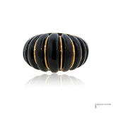 14K Yellow Gold Black Onyx Statement Ring | Vintage-Inspired Fine Jewelry