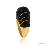 14K Yellow Gold Black Onyx Statement Ring | Vintage-Inspired Fine Jewelry