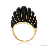 14K Yellow Gold Black Onyx Statement Ring | Vintage-Inspired Fine Jewelry