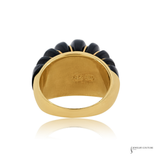 14K Yellow Gold Black Onyx Statement Ring | Vintage-Inspired Fine Jewelry