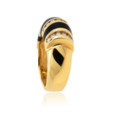 14K Yellow Gold Black Onyx & Diamond Ring Cocktail ring