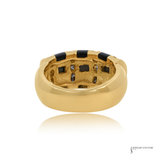 14K Yellow Gold Black Onyx & Diamond Ring Cocktail ring