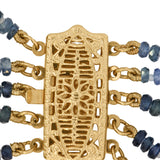 14K Yellow Gold Multi Gemstone Necklace – 5 Strand Rainbow Sapphire Beaded Necklace, 16” Luxury Fine Jewelry Gift for Women