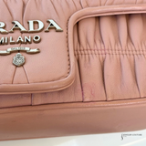 Prada Nappa Gaufre Leather Crossbody Chain Flap Shoulder Bag Pink Cipria Pre-Owned