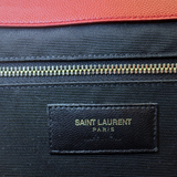 Saint Laurent Classic Monogram Envelope Satchel Matelasse Chevron Leather Large Handbag Pre-Owned