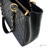 CHANEL Black Caviar GST Leather Grand Shopping Tote In Black Pre-Owned
