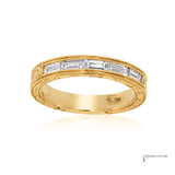 14K Yellow Gold Hand-Carved Lab Grown Diamond Band | One-of-a-Kind