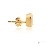 14K Yellow Gold Lab-Grown Diamond Stud Earrings Emerald-Cut Bezel Set Fine Jewelry