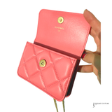 Chanel 2021 Lambskin Enamel CC Belt Bag Pink pre-Loved Authentic