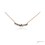 14K rose gold baguette diamond necklace on an adjustable chain
