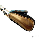 Dolce & Gabbana Miss Sicily Blue Leopard Print Pony Hair & Crochet Mini Shoulder Bag Pre Owned