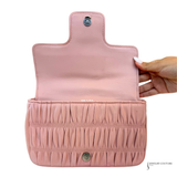 Prada Nappa Gaufre Leather Crossbody Chain Flap Shoulder Bag Pink Cipria Pre-Owned