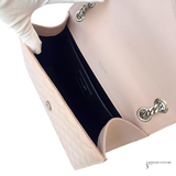 Saint Laurent Pre-Owned Envelope Medium In Quilted Grain De Poudre Embossed Leather Flap Bag Nude Pink