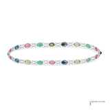 Multicolored gemstone bracelet on a white background with 'Jewelry Couture' branding.