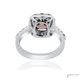 14K White Gold Pink Sapphire & Diamond Ring