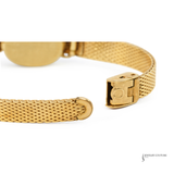 Vintage Omega Ladies’ Diamond Cocktail Watch – 14K Yellow Gold Case, Mesh Bracelet, Swiss Made