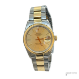 Pre-Owned Rolex Datejust 16013 36mm Two-Tone 18K Gold & Steel Champagne Dial Pre-owned