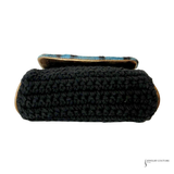 Dolce & Gabbana Miss Sicily Blue Leopard Print Pony Hair & Crochet Mini Shoulder Bag Pre Owned