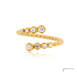 14K Yellow Gold Flexible Diamond Band Ring – Lab Grown | Adjustable Stackable Ring | Free U.S. Shipping