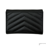 Saint Laurent YSL Monogram Small Flap Wallet in Grained Leather Pre-Owned