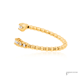 14K Yellow Gold Flexible Diamond Band Ring – Lab Grown | Adjustable Stackable Ring | Free U.S. Shipping